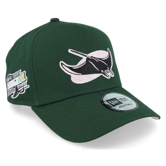 New Era - MLB Vihreä adjustable Lippis - Hatstore Exclusive x Tampa Bay Rays Patch 9FORTY A-Frame Dark Green/Pink Adjustable @ Hatstore