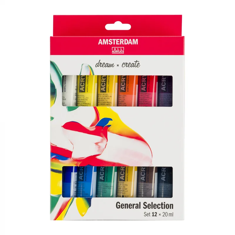 Amsterdam Akryylivärit Standard setti 12 x 20 ml