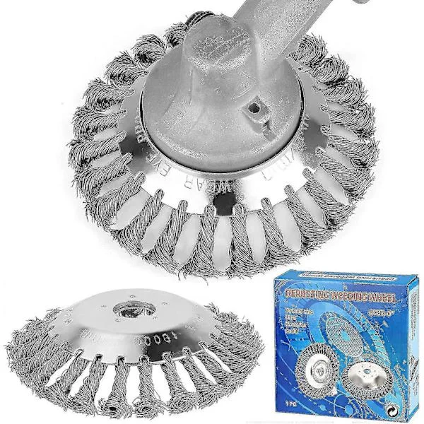 2 st Trådborste för grästrimmer, rund borste för 150 mm markdiameter, ogräsborste för motorgräsklippare, ogrästrimmer, trädgård, tegelväg, trottoar, 