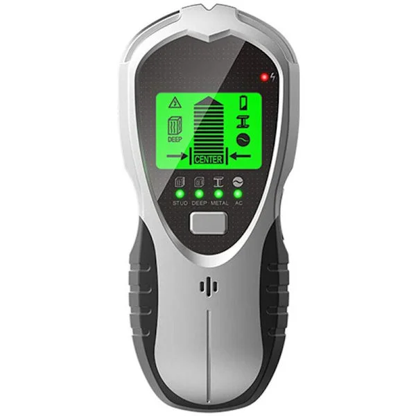 Veggdetektor 4-i-1 veggmetalldetektor med LCD-skjerm stendersøker for elektrisk kabeldeteksjon Veggskanner for tre, metall, AC-ledninger