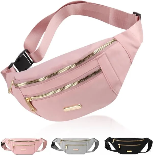 Fanny Pack, Waterproof Running Waist Pack for Men Women, Adjustable Belt Waist Bags for Outdoor, Sports, Hiking, Travel