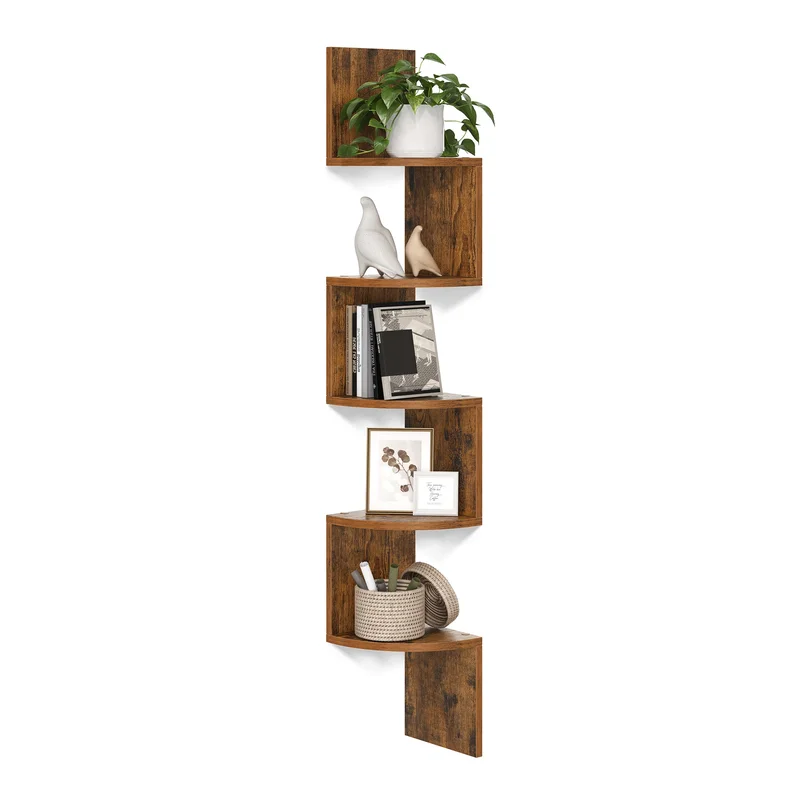 AliExpress - VASAGLE Eckregal, Wandregal 5 Ebenen, Schweberegal für Bücher, Bücherregal, Pflanzenregal für Schlafzimmer, Wohnzimmer