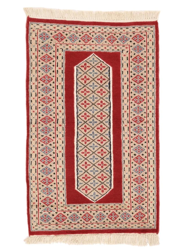 Pakistan Bokhara 2Ply Matta Handknuten 79X125 Brun/Mörkröd