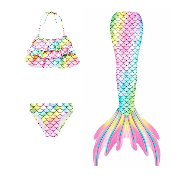 【BQ】Fiskehale badedragt til børns strand bikini havfrue badedragt 12-13 år - Perfet 12-13 år gammel