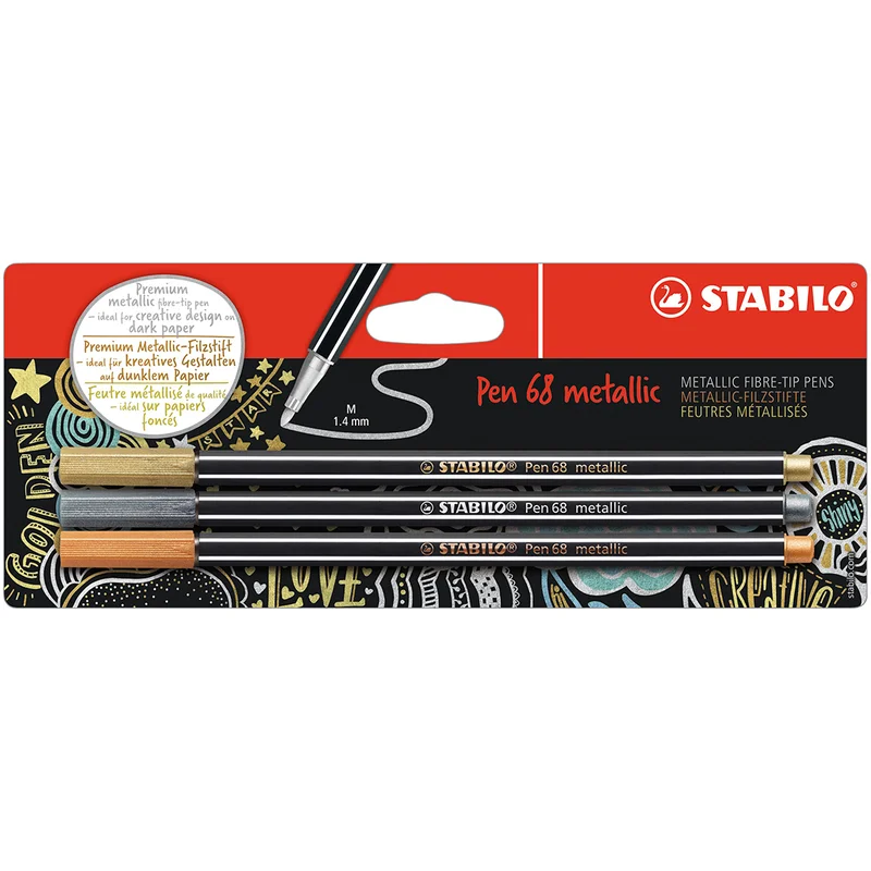 Stabilo Pen 68 Fasermaler Metallic 3er-Pack