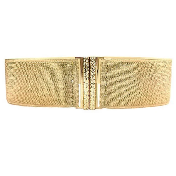 Mote Bredt Korsettbelte Dame Elastisk Gull Waspie Belte for Tenåringsjente Glitter Midjebelte Dunjakke Kjole Dekor