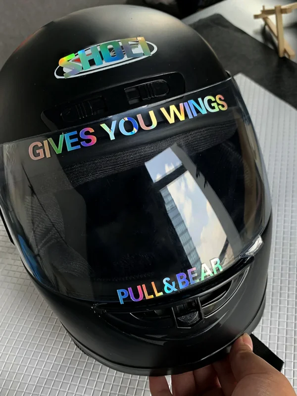 AliExpress - Autocollants réfléchissants arc-en-ciel Laser pour lentilles de casque de moto, décors de carrosserie de réservoir de Scooter, 
