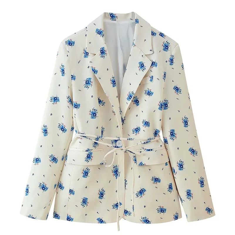 AliExpress - Damen-Blazer 2025, neuer modischer Schnür-Blazer für Damen, bedrucktes Revers, Damen-Blazer, Top, Eleganz, schicker Damenmantel