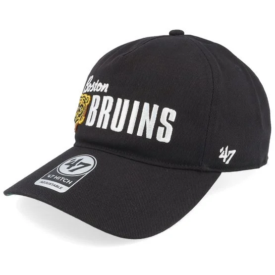 47 Brand - NHL Schwarz unconstructed Cap - Boston Bruins Midway Hitch Lc Black Dad Cap, Baumwolle, Schwarz, One Size