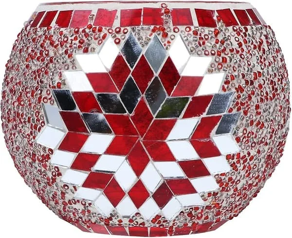 Mosaikglas Ljusstake Handgjord Romantisk Glas Liten Ljusstake För Hemmiddag Ro