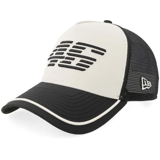 New Era - Negro trucker Gorra - VR46 Recycled Stripe White/Black A-frame Trucker @ Hatstore