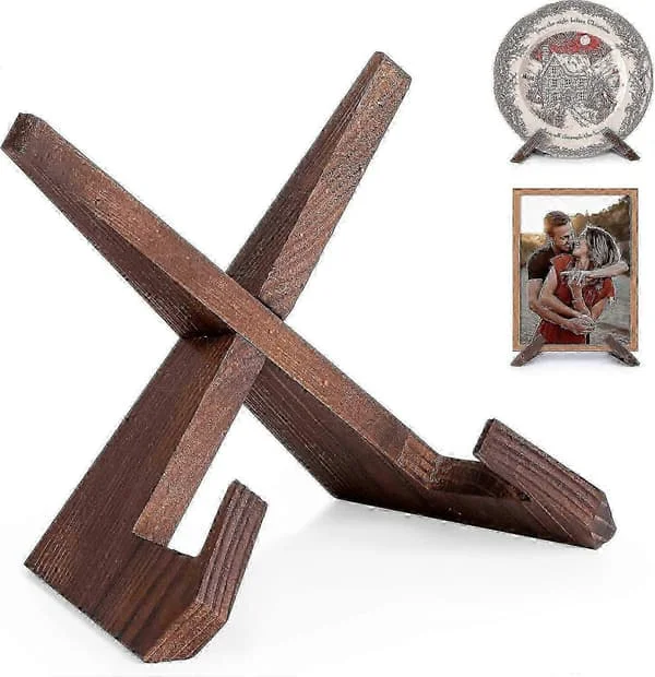 Plate Holder Display Stand - 6.5 inch Picture Frame Stand, Wooden Display Stand for Book, Photo, Decorative Plate Women