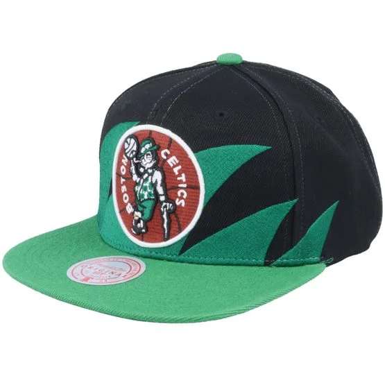 Mitchell & Ness - NBA Black snapback Czapka Z Daszkiem - Boston Celtics Sharktooth Black/Green Snapback @ Hatstore