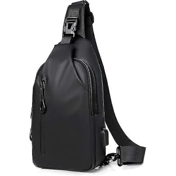 Lightweight Chest Bag, Waterproof Shoulder Bags, Crossbody Bags with USB Charging Port, Unisex Sling Backpack Bag