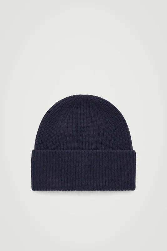 COS Women's Gorro Beanie De Lana Y Cashmere De Canalé in Azul