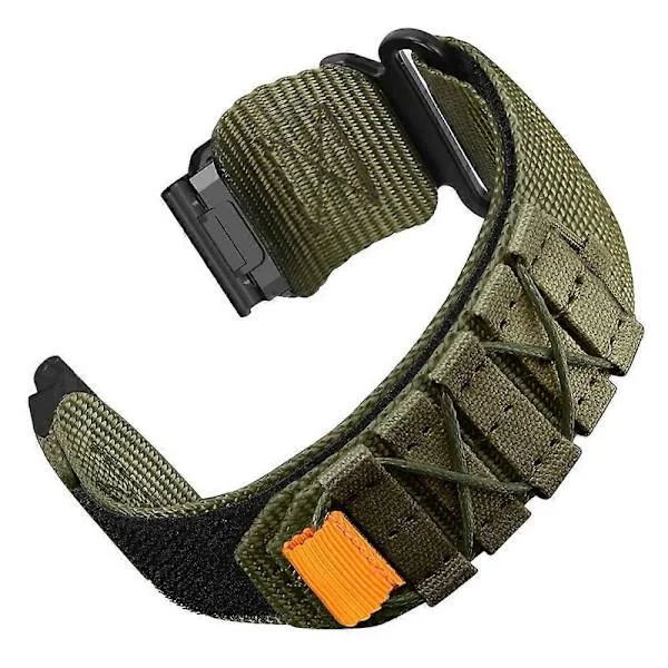 26mm Klockarmband för Garmin Fenix 8 51mm 7X 6X 5X Snabbfäste Nylon Kardborreband - Armégrön