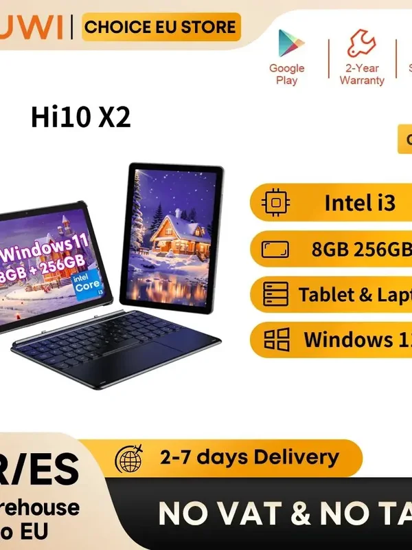 AliExpress - CHUWI Hi10 X2 Windows Tablets met toetsenbord Laptop 10.1'' Intel Core i3 8GB RAM 256GB SSD 2-in-1 Tablet PC 4K Windows 11 WIFI 6