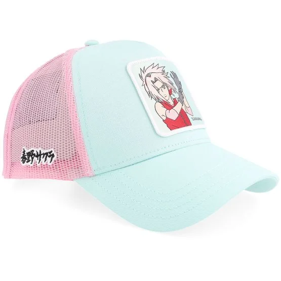 Capslab - Noir Casquette - Naruto Sakura Pink/White A-Frame Trucker @ Hatstore