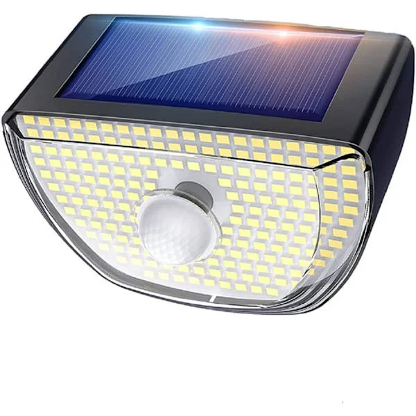 Utomhus Solcellslampa, 200 LED Utomhusstrålkastare med Rörelsesensor, IP65, Spotlight, Utomhusbelysning med Sensor