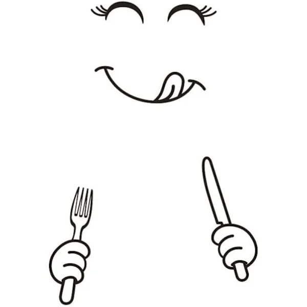 1PC Cute Refrigerator Sticker Happy Delicious Face Kitchen Fridge Wall