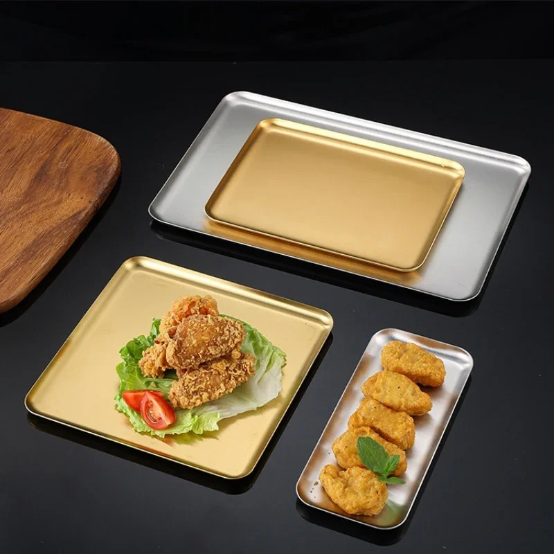 AliExpress - Küchen-Organizer-Tabletts Rechteckige Edelstahl-Servierplatte Grillpfanne Haushalts-Tischgeschirr