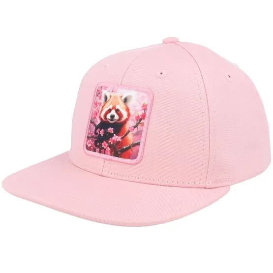 Kiddo Cap - Kids Happy Red Panda Pink Snapback Snapback Pink Cap - @ Hatstore