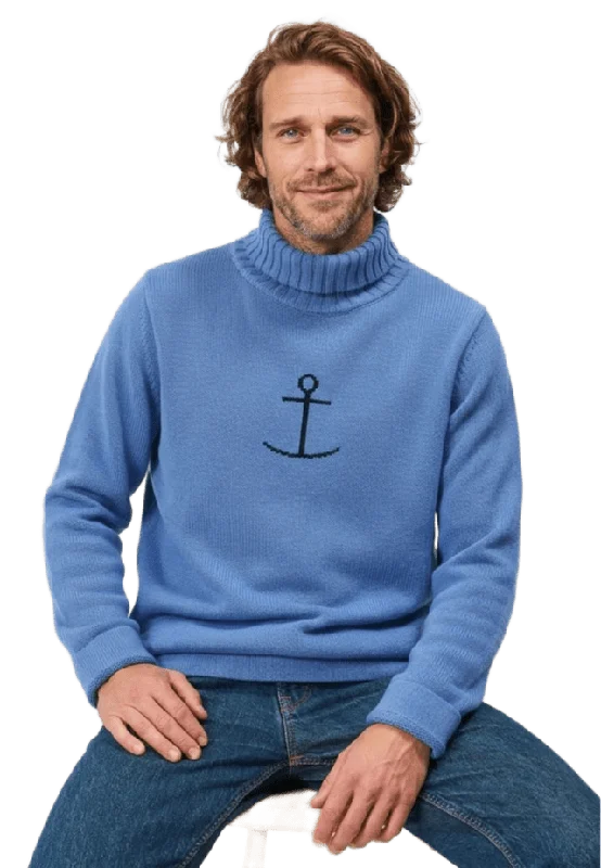 Jumperfabriken Tröja i Haddock-stil - Anchor Rollneck Tröjor Herr Blå XS
