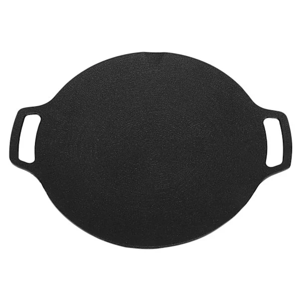 Korean Style BBQ Grill Pan Korean Round Frying Pan Non Stick 6-Layer Coating Round Grill Plate for Indoor Outdoor 29cm