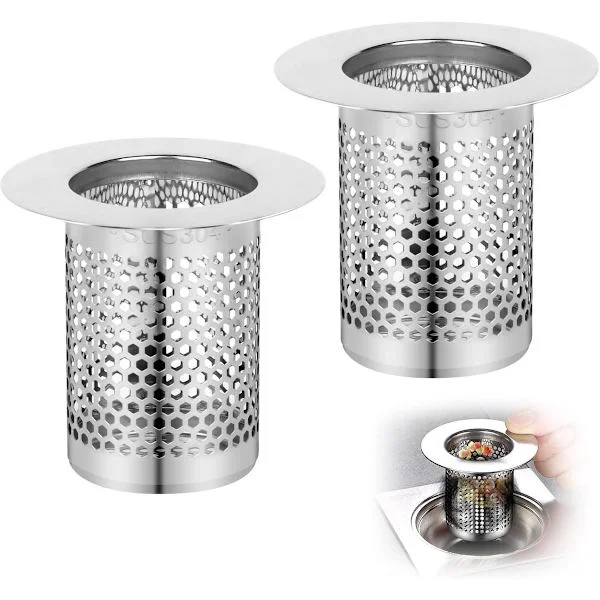 Avloppssil - 5,5*5 cm, Duschhårfångare, Golvbrunnsfilter - Anti-tilltäppning - för Badrum, Kök - Silver