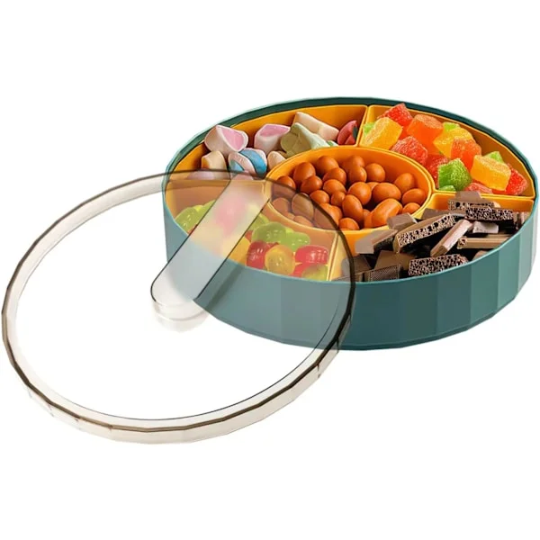 Snacksfat med rom Snacksbolle med lokk Plast Snacksrom Snacksboller Fat Oppbevaringsboks Godteribolle for nøtter Snacks Godteri Kjeks