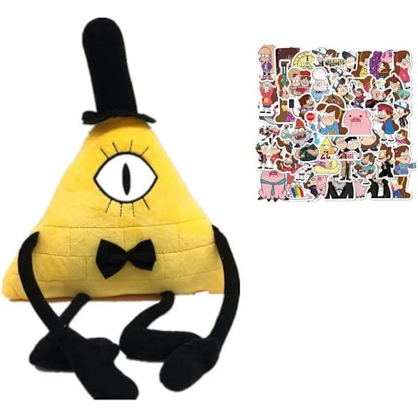 Gravity Falls Bill Code Plyschleksak, Plysch Stoppad Rolig Leksak Pojke Flicka Födelsedagspresent Gul Kudde 28cm