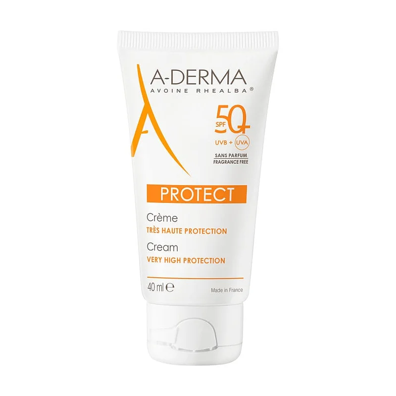 A-DERMA Protect Sun Face Cream SPF50+ 40 ml, Hudpleje, Solcreme, Solcreme Til Ansigtet