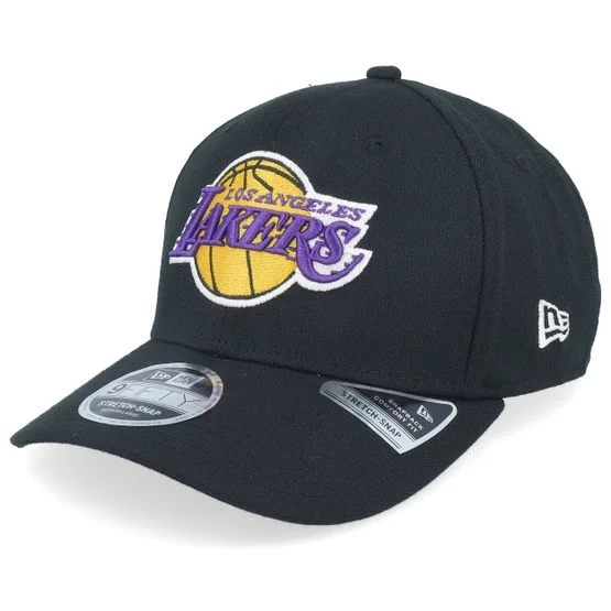 New Era - LA Lakers Stretch Snap 9Fifty Black Adjustable Adjustable Black Cap - NBA @ Hatstore