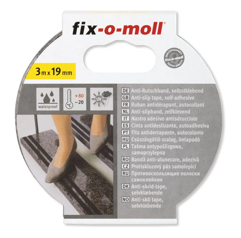 Fix-O-Moll Antisklitape For Trapper, Fliser Og Badekar 3M/19Mm Svart