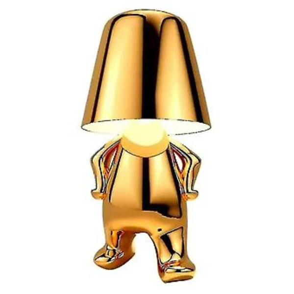 Nattbord Touch Bordlampe, Gull Tenker Lampe Skrivebordslampe Trådløs Oppladbar Bærbar Dekorativ Nattlampe Med USB Lading Gull C-FF-