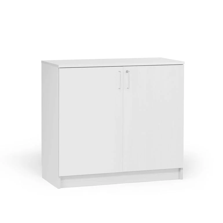 Wooden storage cabinet THEO, 900x1000x320 mm, lockable, white