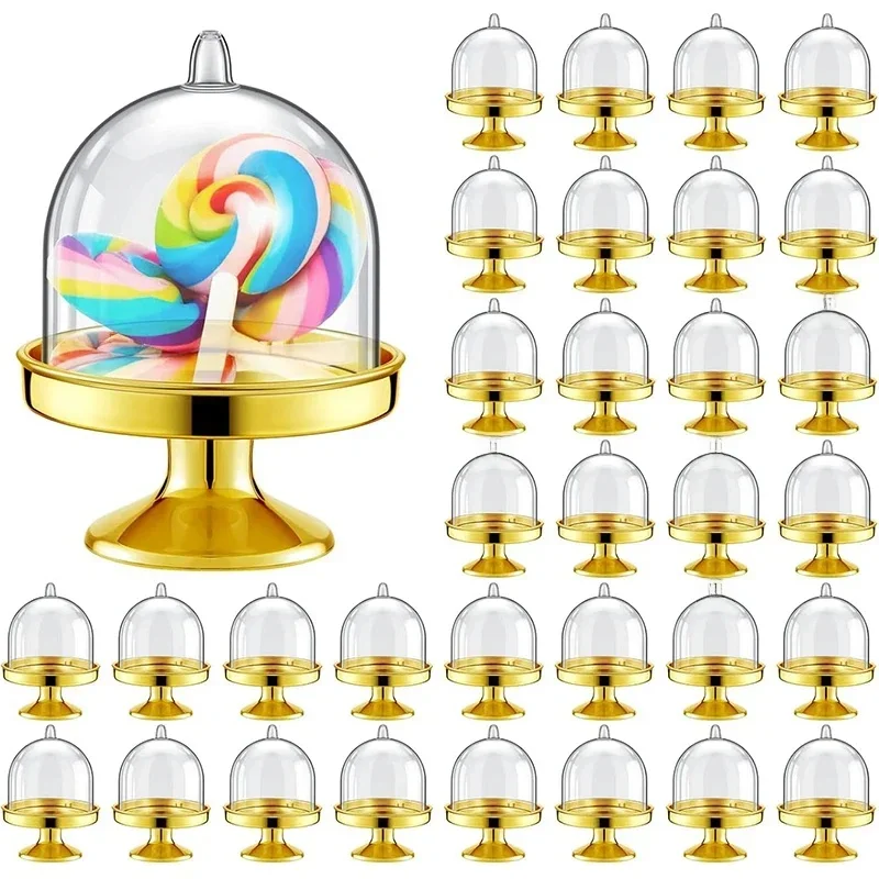 AliExpress - Mini support à cupcakes et bonbons, avec couvercle transparent, plateau d'exposition de desserts au chocolat, fournitures de décoration 