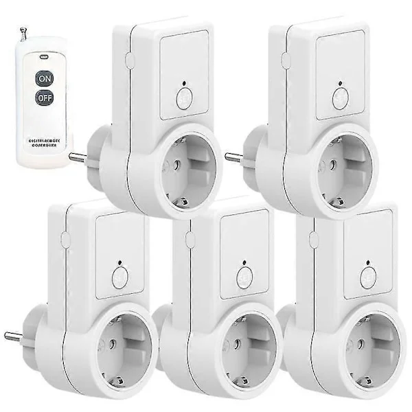 1-5x Trådlös Smart Fjärrkontroll Strömbrytare Uttag Eluttag EU-kontakt [DB]