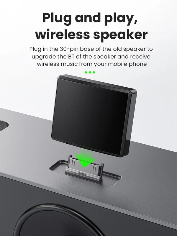 AliExpress - 30-Pin Bluetooth 5.4 5.1 Musikempfänger A2DP/AVRCP Mini Kabelloser Audio-Adapter für iPhone iPod 30-PIN Analoger Lautsprecher HIFI Stereo