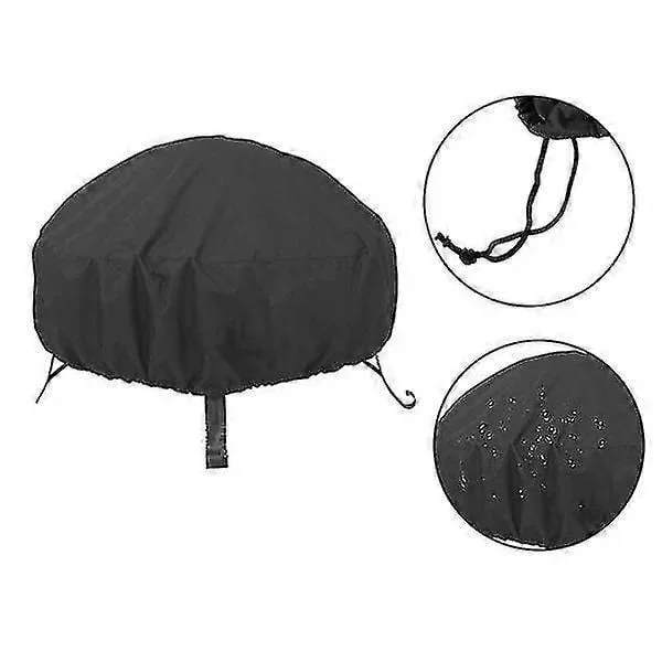 Ildsted Cover Kraftig Vindtæt Vandtæt Terrasse Rundt Ildsted Cover Til Udendørs Ildsted Ny - 122*46cm