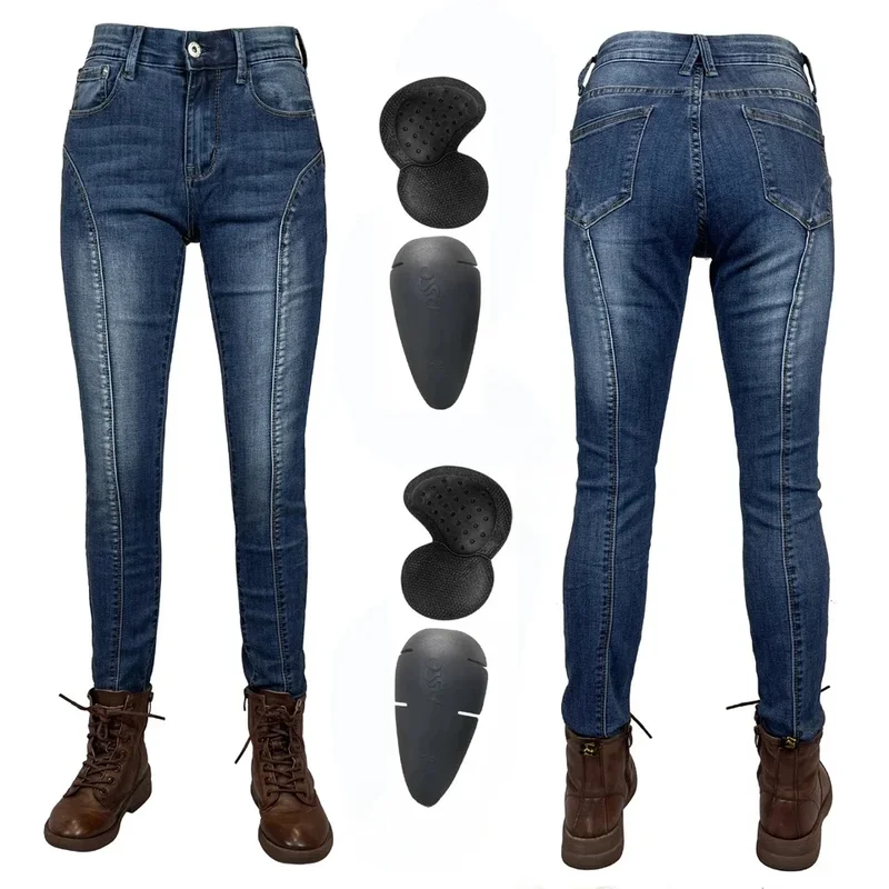 AliExpress - Pantalon de moto bleu pour femme, jean de moto, équipement de protection, pantalon de motocross, pantalon de moto, Hurbike, fjocross