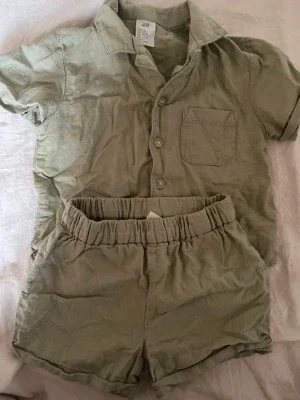 Beige set med skjorta och shorts H&M
