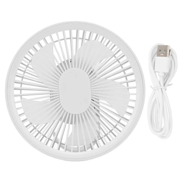 Utomhus Nattlampa Takfläkt 2 i 1 Bärbar USB-laddning LED-fläkt för Hem Bil Kontor Skrivbord Camping Resor Vit