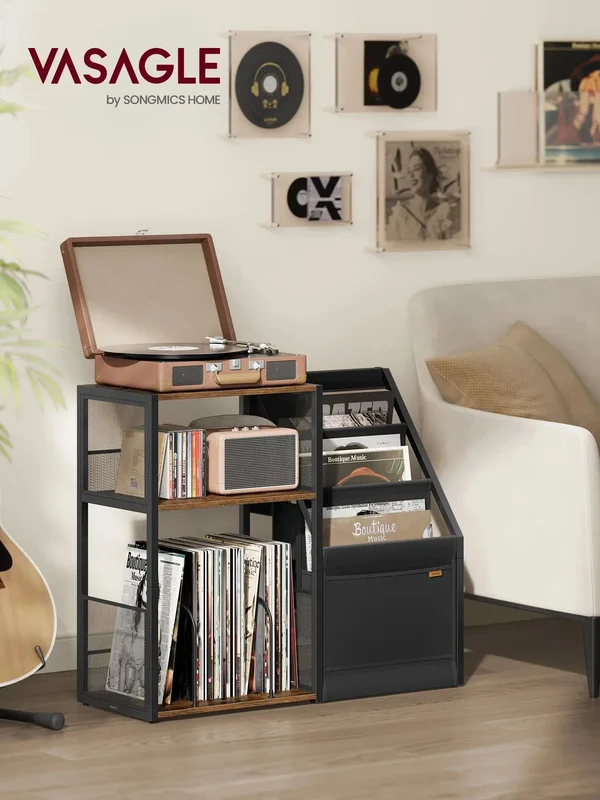 AliExpress - VASAGLE bijzettafel, draaitafelstandaard, 3-verdiepingen, bijzettafel, vinylplaten