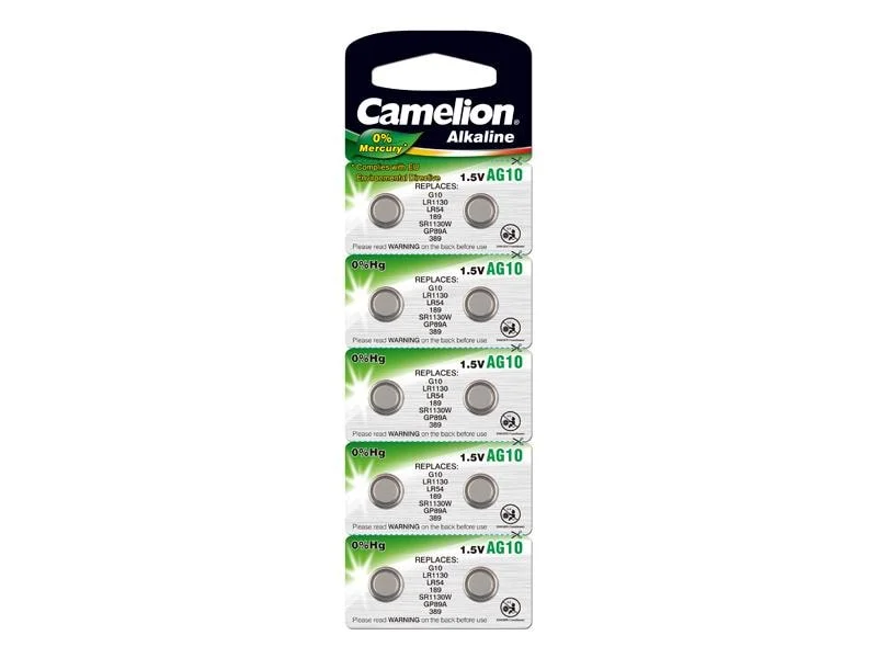 Camelion Knappcell paristot AG10 / SR54 / LR54 - 10 pakkaus