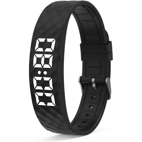 Fitsleep 2025 Vibrerande Väckarklocka Armband för Djup Sömn - Tyst Väckarklocka Armband svart