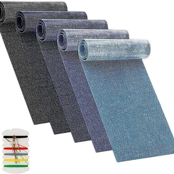 5 stk Strykelapper for Jeans – Reparasjonslapper i Denimfarger 8x51 cm