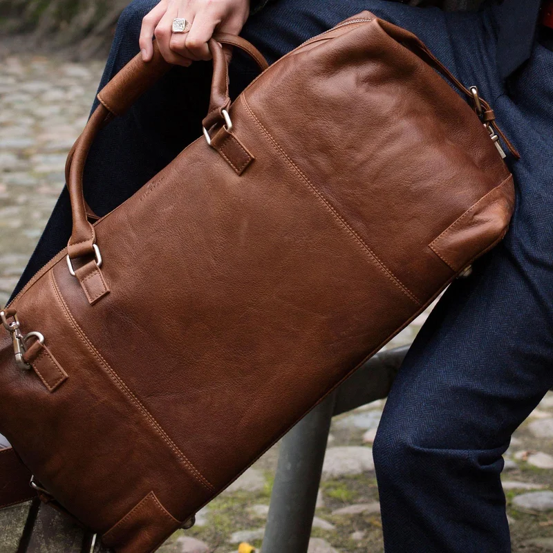 Tan California Weekend Bag for Men - Duffle bags