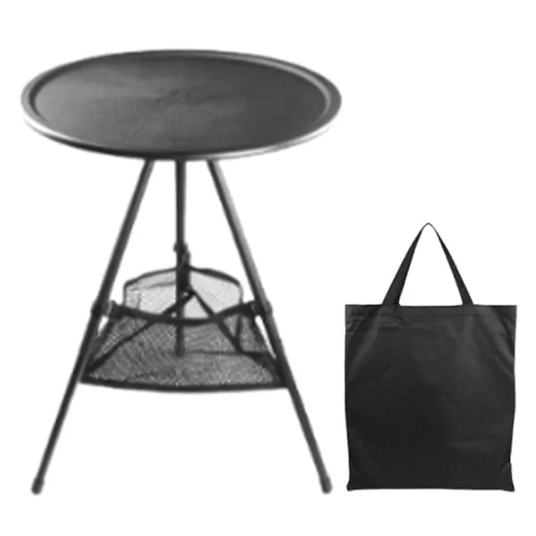 Fällbart utomhusbord, runt, portabelt skrivbord för resor, matlagning, grillning och camping
