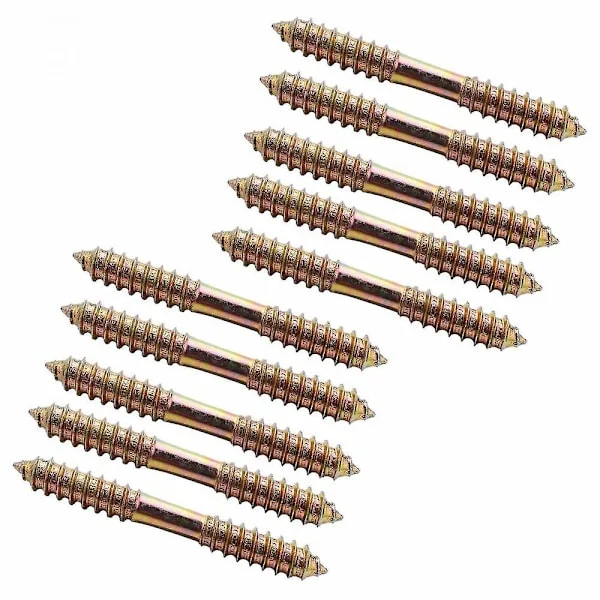 M8 X 70mm Dobbelt Endet Tre Til Tre Møbel Feste Dyvel Skrue 10stk WGU